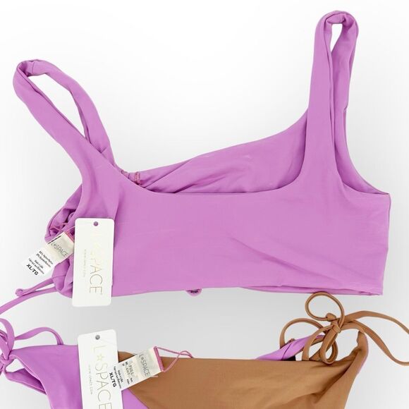 L*Space Bikini Set XL Wilder Top and Dani Full Cut Bottom in Rosebud and Putty - Picture 6 of 11